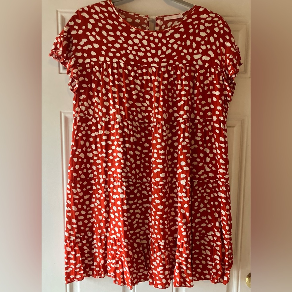 Kirundo 100% Cotton Cora Red & White Polka Dot Mini Dress - Size 11